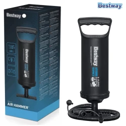 Bestway Air Hammer 1850 ml Double-Action Manual Air Pump with 3 Universal Valve Adaptors for Inflatable Swimming Floats, Air Mattresses, Rafts and Toys (62003)