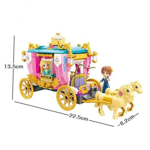 Qman Princess Leah Carriage Building Set - 458 Pieces with 2 Mini Figures & Horses - Creative Construction Toy for Girls - Suitable for Ages 6+ - Rs Toys - Image 5