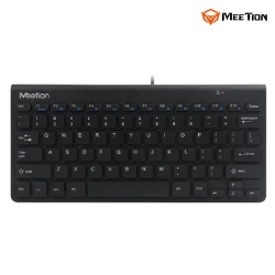 Meetion Wired USB Mini Keyboard  Ultra-thin and lightweight design Black - Arabic , English Layout Language (K400-RS)
