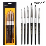 مجموعة فرش رسم فنية كوروت مكونة من 6 فرش دائرية الرأس، بشعيرات نايلون عالية الجودة بمرونة ممتازة (0104) - ألعاب ار اس