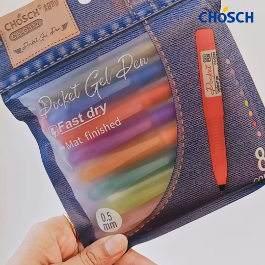 CHOSCH Pocket Gel Pen Tip 0.5 mm 8 Colors , Fast Dry , Mat Finished (CS-G332-RS) - Chosch - Image 2