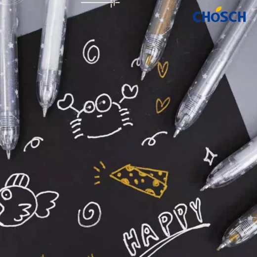 CHOSCH Roll Metallic Long Capacity Gel Pen 1.0 mm Tip 3 Colors 4 Pens , Suitable For Writing On Paper, Especially Black Paper (CS-G360-RS) - Chosch - Image 5
