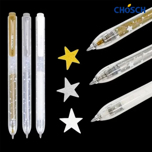 CHOSCH Roll Metallic Long Capacity Gel Pen 1.0 mm Tip 3 Colors 4 Pens , Suitable For Writing On Paper, Especially Black Paper (CS-G360-RS) - Chosch - Image 7