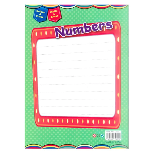 Erasable White Board book learning Numbers Size 33.5 x 24 cm 10 Pages (1709-RS) - Rs Toys - Image 5