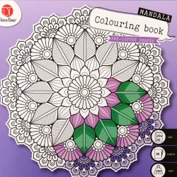 Deco Time - Mandala Anti-Stress Coloring Book Thick Paper 250 gsm Pre-Cutted Shapes 36 Sheets Size 20 x 20 cm – Purple Cover (3219371-RS)