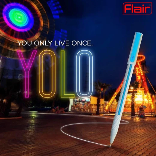 FLAIR Yolo Trendz Ball Pen Pack Of 10 Color Pens (01.2023-RS) - Rs Toys - Image 6