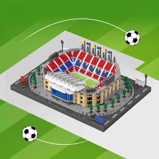 Camp Nou Football Stadium Building Block Model – 2436 Pieces | FC Barcelona Stadium Miniature Model | Educational Construction Toy for Kids and Adults | Ages 6+ - Rs Toys - Image 3