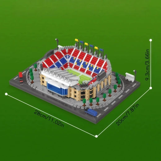 Camp Nou Football Stadium Building Block Model – 2436 Pieces | FC Barcelona Stadium Miniature Model | Educational Construction Toy for Kids and Adults | Ages 6+ - Rs Toys - Image 4