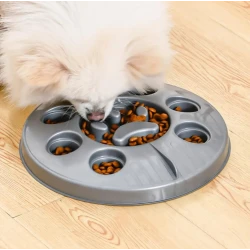 Pets Dog Slow Feeder Bowl , one size , Gray color