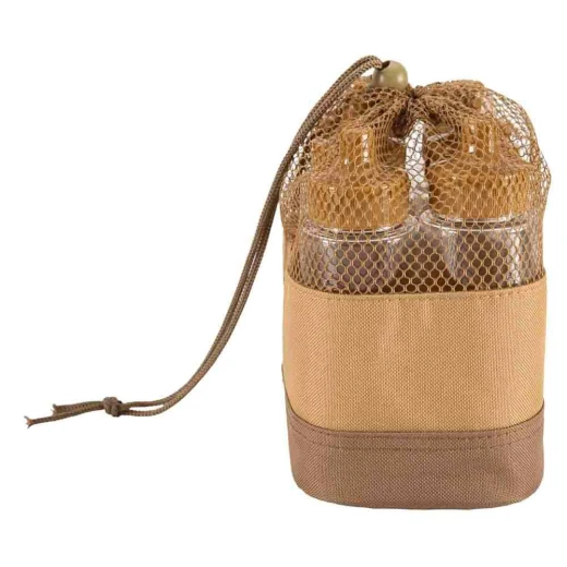 طقم أدوات مصابيب وبهارات 6 قطع مع حقيبة قماش كاكي (22×12×18 سم) – تخزين محكم، حمل سهل، مثالي للرحلات  - عتاد - Image 4
