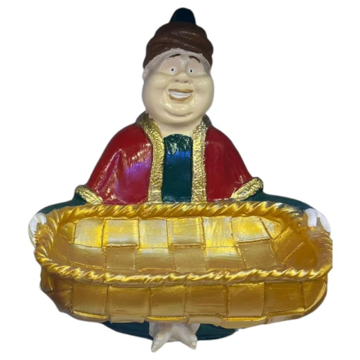 صحن ضيافة شخصية فانانيس ديكور رمضان كريم من مادة البولي ريزن رجل سمين حجم كبير (22 × 25 سم)
