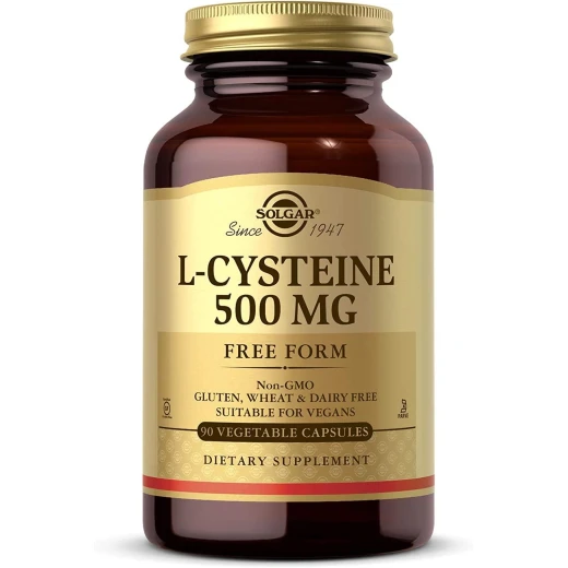 Solgar L-Cysteine 500mg – 90 Vegetable Capsules – Free Form Amino Acid for Keratin Support, Hair, Skin & Nails – Vegan, Gluten & Dairy Free Solgar L-Cysteine 500mg – 90 Vegetable Capsules – Free Form Amino Acid for Keratin Support, Hair, Skin & Nails – Vegan, Gluten & Dairy Free