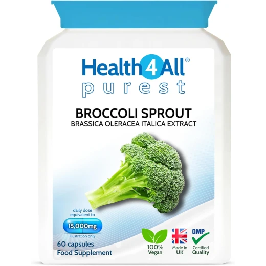 Health4All Broccoli Sprout Extract 15,000mg – 7,500mcg Activated Sulforaphane – 60 Vegan Capsules – High Strength Broccoli Supplement Health4All Broccoli Sprout Extract 15,000mg – 7,500mcg Activated Sulforaphane – 60 Vegan Capsules – High Strength Broccoli Supplement
