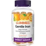 Webber Naturals Gentle Iron Gummies – 90 Vegan Gummies – Non-Constipating Iron Supplement for Iron Deficiency Anemia Support & Red Blood Cell Formation - Webber Naturals