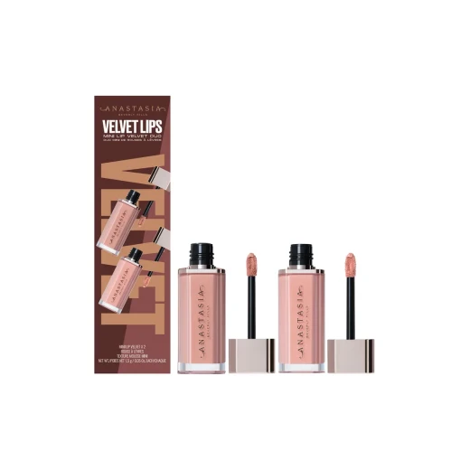 Anastasia Beverly Hills Lip Velvet Deluxe Kit – Softy & Peachy Nude Shades – Matte Velvet Lip Color Set with Smooth Lightweight Finish Anastasia Beverly Hills Lip Velvet Deluxe Kit – Softy & Peachy Nude Shades – Matte Velvet Lip Color Set with Smooth Lightweight Finish
