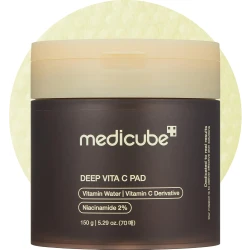 Medicube Deep Vita C Facial Toner Pads for Uneven Skin Tone, 500,000PPM of Vitamin Water & 3 Types of Vitamin, Hydrating & Resurfacing (70 sheets)