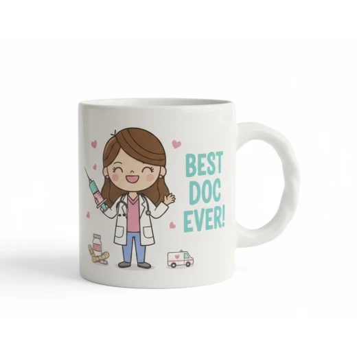 Maya Cute Doctor Mug with Adorable Cartoon Design – Inspirational Coffee & Tea Mug for Doctors and Medical Students Maya Cute Doctor Mug with Adorable Cartoon Design – Inspirational Coffee & Tea Mug for Doctors and Medical Students