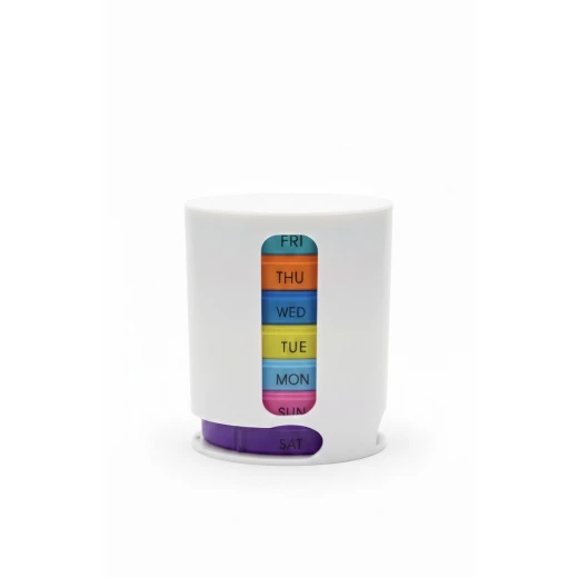 Weekly Smart Pill Organizer – Color-Coded Compartments for Each Day, Easy Medication & Supplement Management at Home or on the Go - Marwa - Image 2