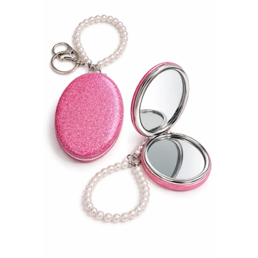 Luxury Rhinestone Compact Mirror Keychain - Maya - Image 2