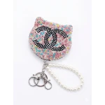 Luxury Rhinestone Compact Mirror Keychain - Maya