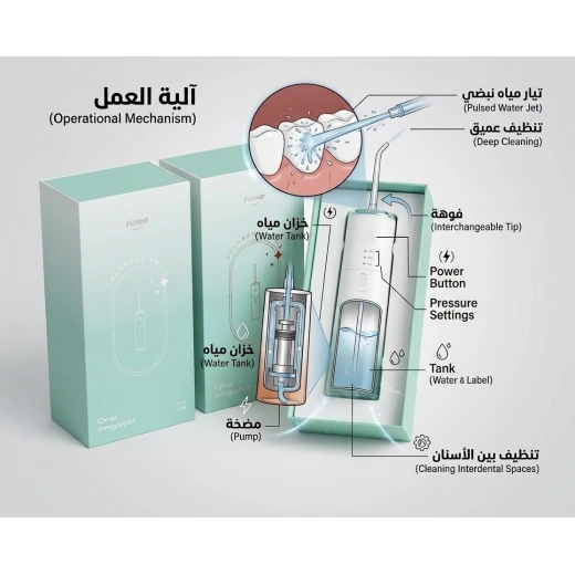 جهاز تنظيف الأسنان المائي المحمول البرتقالي - مايا - Image 2