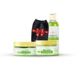Aglaea Package with Green Tea & Aloe Vera (Body Scrub 275 ml + Body Butter 200 ml + Shower Gel 275 ml + Free Body Loofah) - Aglaea