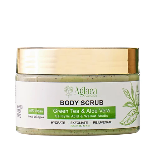 Aglaea Body Scrub with Green Tea & Aloe Vera –275 mlWith Walnut shells & Salicylic acid Aglaea Body Scrub with Green Tea & Aloe Vera –275 mlWith Walnut shells & Salicylic acid