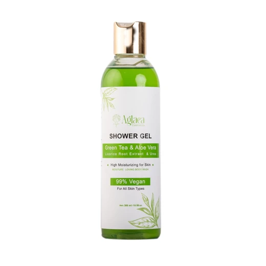 Aglaea Body Shower Gel with Green Tea Aloe Vera 275 ml With Urea Licorice root extract - Aglaea - Image 3