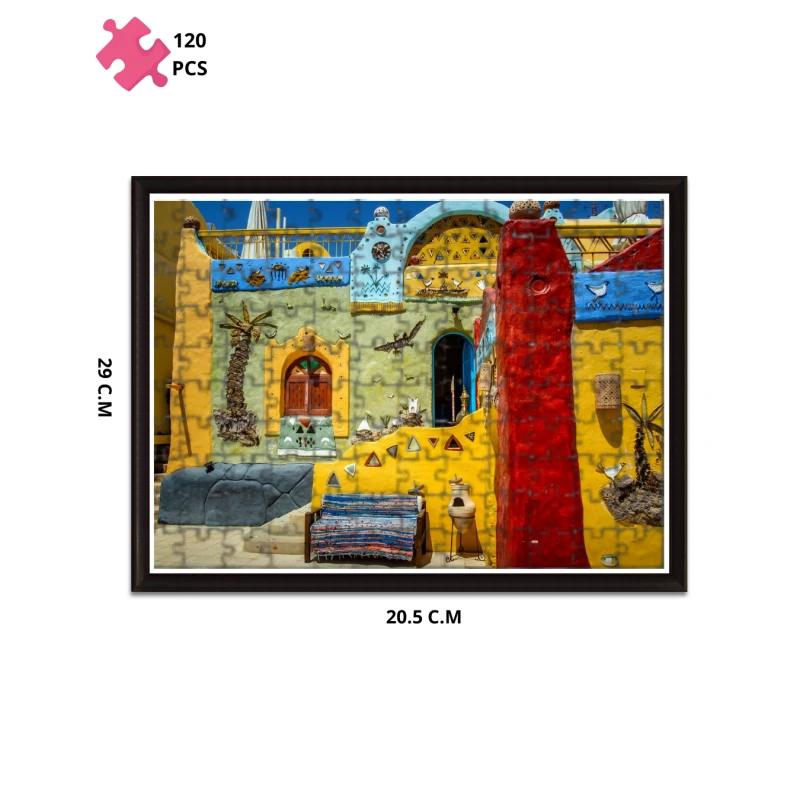 البيت النوبي - مصر أحجية مكونة من 120 قطعة، بقياس 20.5 سم × 29 سم - فلكلور