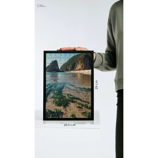 بازل 120 قطعة, "خس البحر" بتصميم لوحة مائية, 20.5 × 29 سم, مع قصة قصيرة مرفقة وإطار زجاجي هدية لتعليق الصورة بعد التركيب من الفولكلور