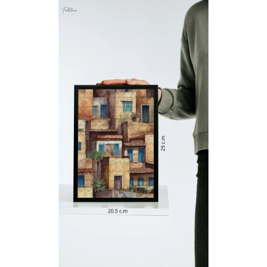 بازل 120 قطعة, منازل تراثية بتصميم سلالم, لوحة مائية, 20.5 × 29 سم, مناسب للكبار والأطفال بازل 120 قطعة, منازل تراثية بتصميم سلالم, لوحة مائية, 20.5 × 29 سم, مناسب للكبار والأطفال