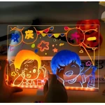 لوحة رسم فنية مضاءة بتقنية ، سطح أكريليك 20×30 سم مع 7 أقلام ملونة وحامل وممحاتين، لوحة كتابة ورسم إبداعية  - اي اس ارت