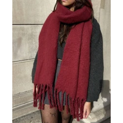 Heavy Winter Scarf with Fringes | Soft, Warm Polyester Scarf 220cm x 40cm, Elegant Winter Accessory for Everyday Wear & Gift