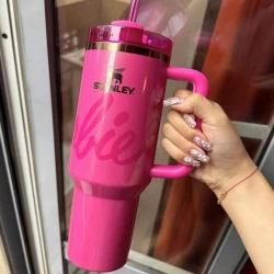 barbie Stanley Master Cup 40oz (1182ml) – Large Capacity Mug for Hot & Cold Drinks, Durable, Stylish, and Portable