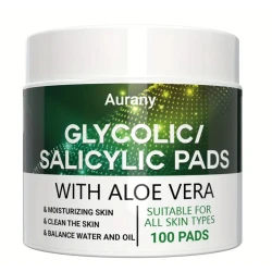 AHA/BHA Dual-Action Exfoliating Pads | Glycolic & Salicylic Acid Treatment for Acne, Blemishes & Texture | Daily Pore Cleansing Solution for Oily Skin