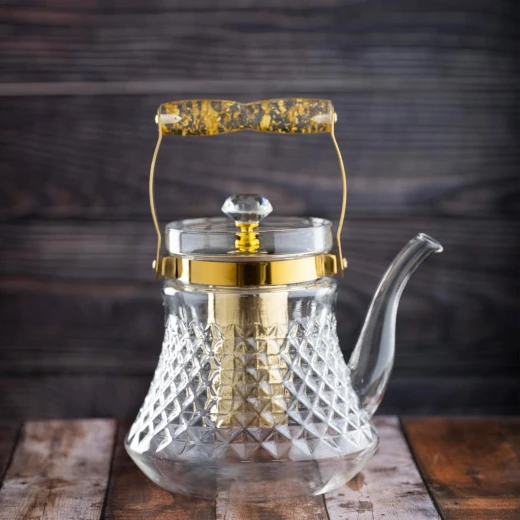 إبريق شاي زجاجي عربي تقليدي سعة 1.2 لتر – مقاوم للحرارة، آمن للاستخدام على الموقد، بتصميم كلاسيكي من عتاد - عتاد - Image 2