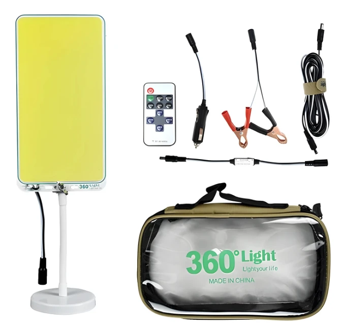 360 Light TM-07 Portable Camping Lantern – COB LED Panel, Magnetic Base & Remote Control - 360 light