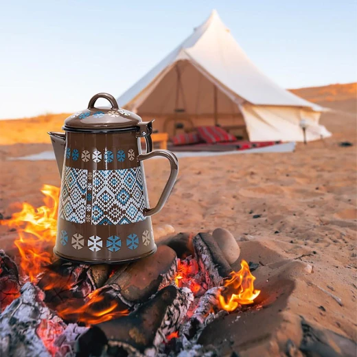 مفواح قهوة غضار تراثي باللون البني 1.8 لتر – تصميم أنيق، يتحمّل الحرارة، سهل التنظيف من السنيدي - السنيدي - Image 6