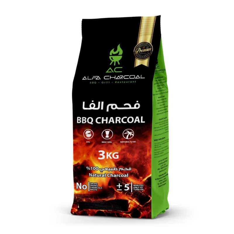 فحم الفا طبيعي 100% وزن 3 كيلو – سريع الاشتعال، اقتصادي للاستخدام اليومي، عديم الرائحة والمذاق، صديق للبيئة من عتاد - عتاد