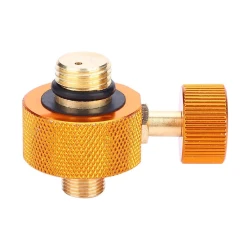 Atad Outdoor Camping Stove Gas Tank Adapter – Copper Gas Cylinder Head Adapter with Control Knob for Camping & Household Use