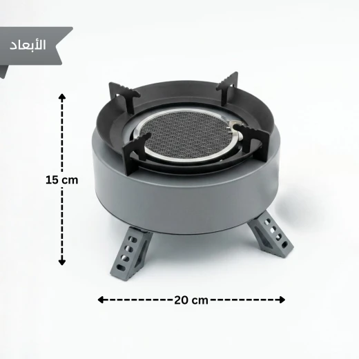 موقد غاز سيراميك محمول للرحلات والتخييم بمقاس 20 × 15 سم مع خرطوم توصيل وحقيبة تخزين – موقد طهي سيراميك مقاوم للرياح من عتاد - عتاد - Image 2
