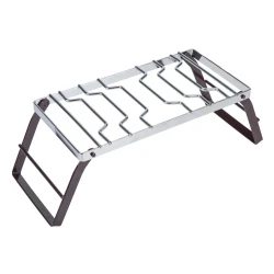 مركاب نار البر قابل للطي 20×30 سم سيخ ثقيل لتنظيم النار والشواء في الرحلات من عتاد