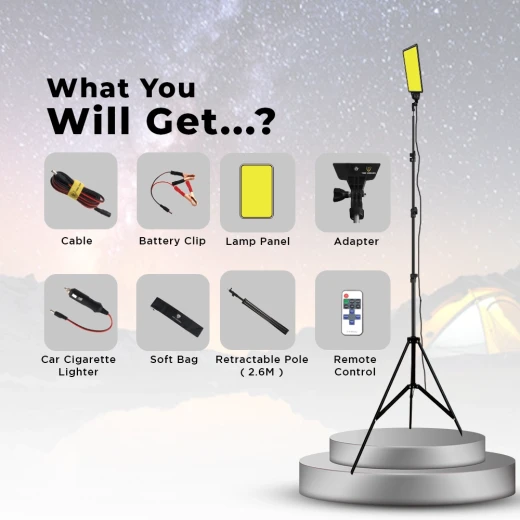 Toby’s BVT-01 Multifunction Outdoor Camping Light 2500LM with 2.6M Tripod & Remote Control - Tobys - Image 6