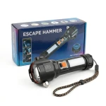 ATAD Multi-Functional Emergency LED Flashlight – Heavy-Duty Tactical Torch with Window Breaker, Seatbelt Cutter, Lighter, Strong Magnet, High-Decibel Siren Alarm & COB Side Light - Atad