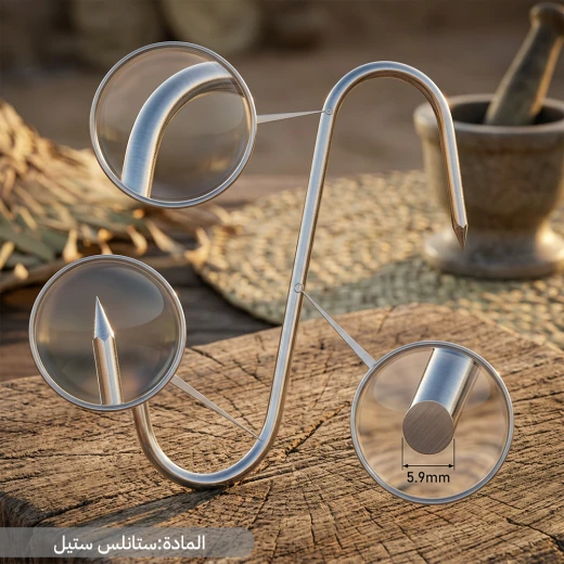 شنكار تعليق ذبيحة ستانلس ستيل 17.7 سم سماكة 5.9 ملم – مقاوم للصدأ، يتحمّل وزن الذبائح، استخدام آمن وعملي من عتاد - عتاد - Image 4