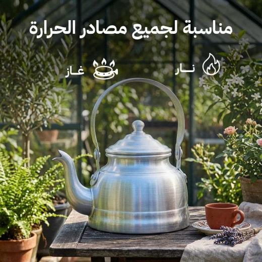 إبريق شاي ألومنيوم مطور 0.75 لتر – خفيف ومتين وآمن صحيًا للاستخدام في الرحلات والتخييم من عتاد - عتاد - Image 4