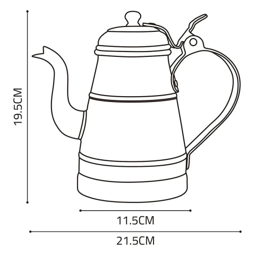 مفواح قهوة ألمنيوم مطور 0.9 لتر – سهل الحمل والتنظيف، متين ويتحمل الحرارة من عتاد - عتاد - Image 2