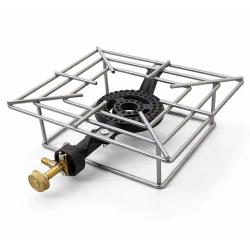 Atad Portable Iron Gas Stove Burner with Strong Support Frame – Silver
