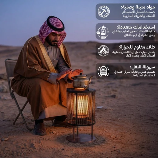 Atad Charcoal Heater 29.5×29.5×54.5 cm – High Heat Resistant & Multi-Purpose - Atad - Image 3