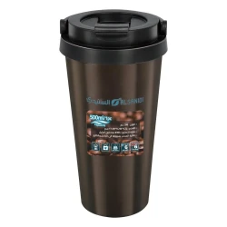 Atad High-Quality Stainless Steel Tea & Coffee Mug 400ml, Brown – Spill-Proof & Portable